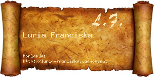 Luria Franciska névjegykártya